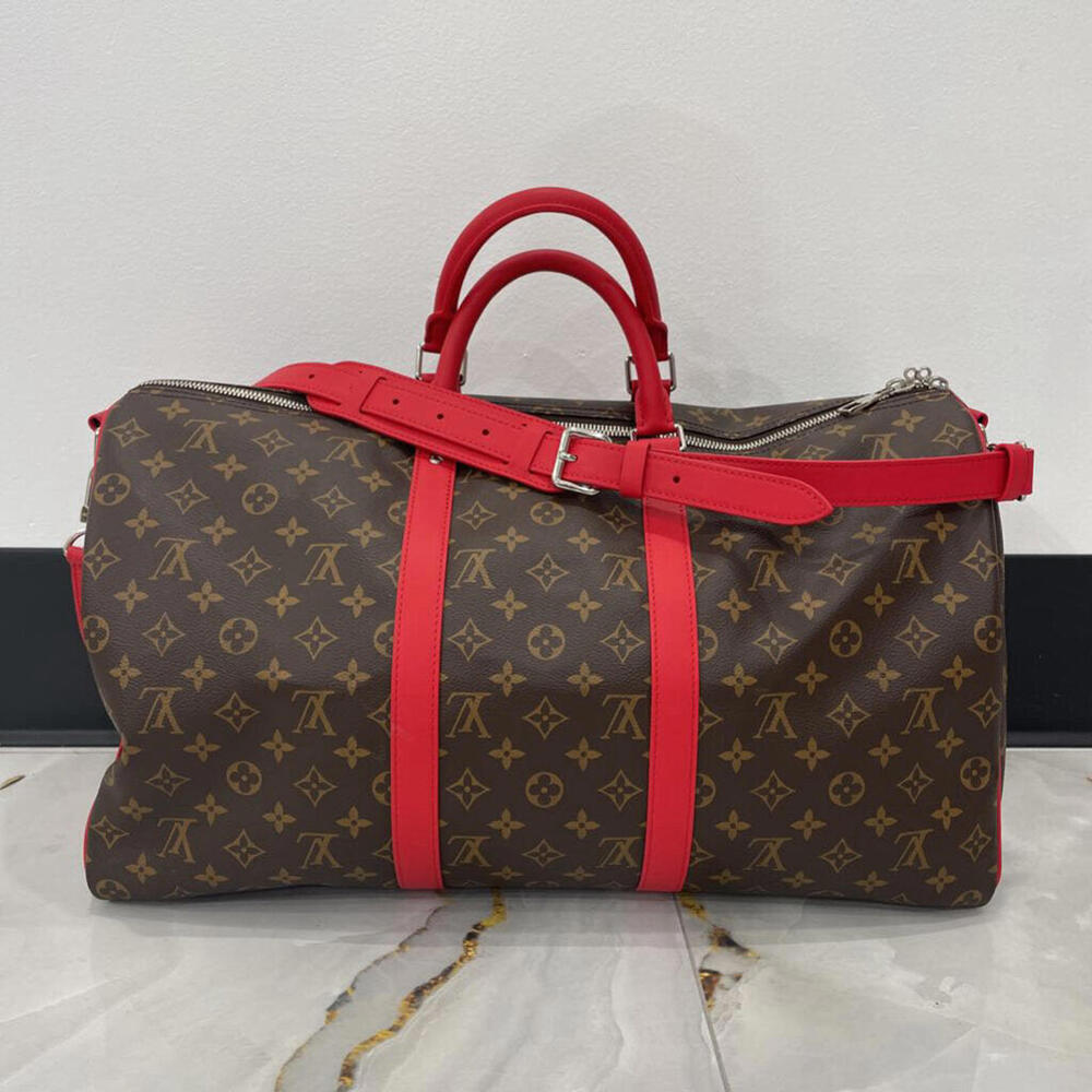 Louis Vuitton Red / Monogram Keepall 50 *orig retail $2860* - Picture 2 of 10